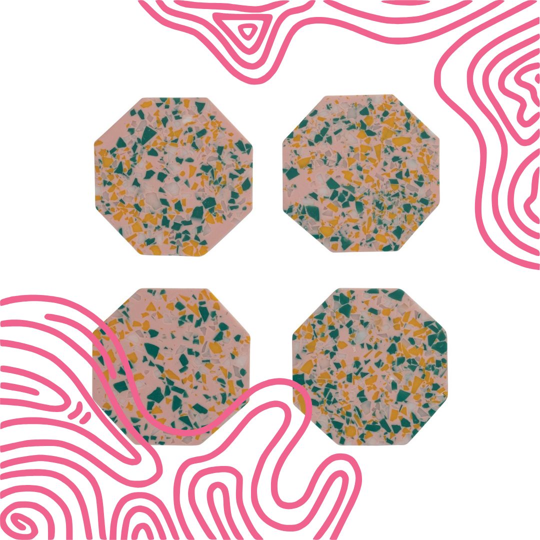 Pink/Rosa Terrazo Coasters