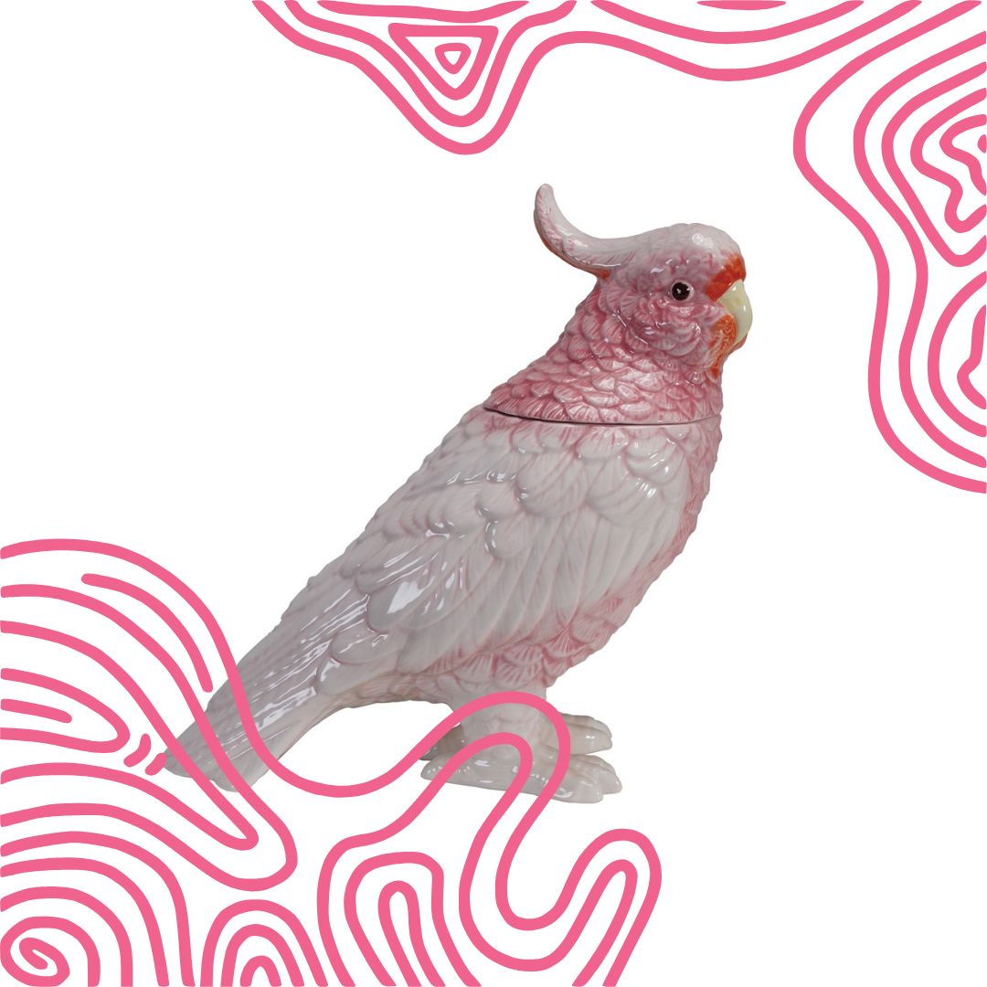 Cockatiel/Cacatúa Ceramic Jar