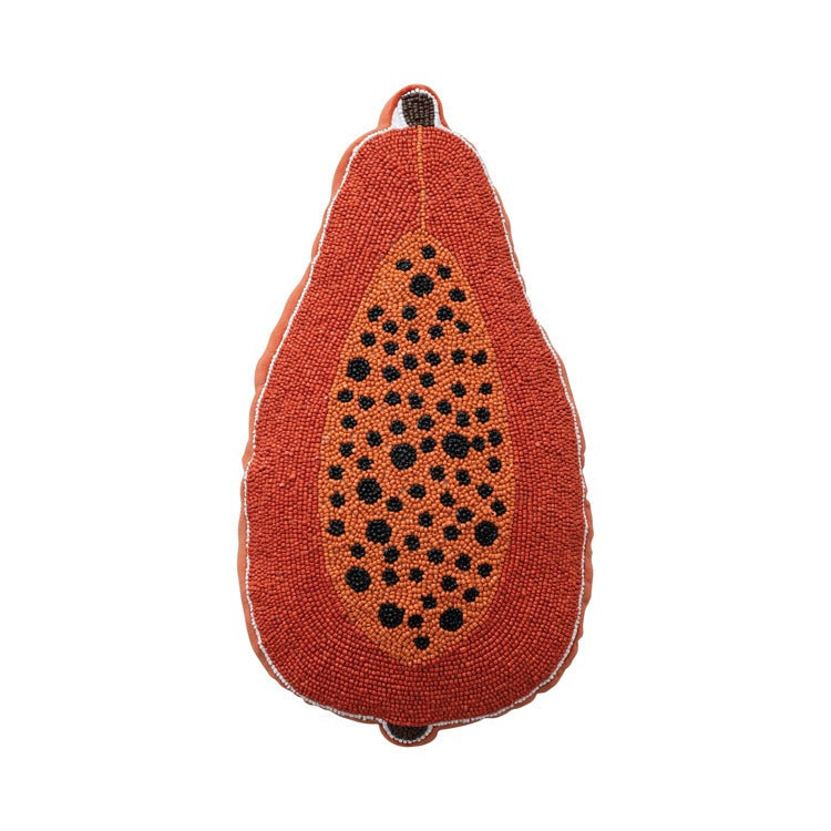 9"L x 16"H Glass Beaded Papaya